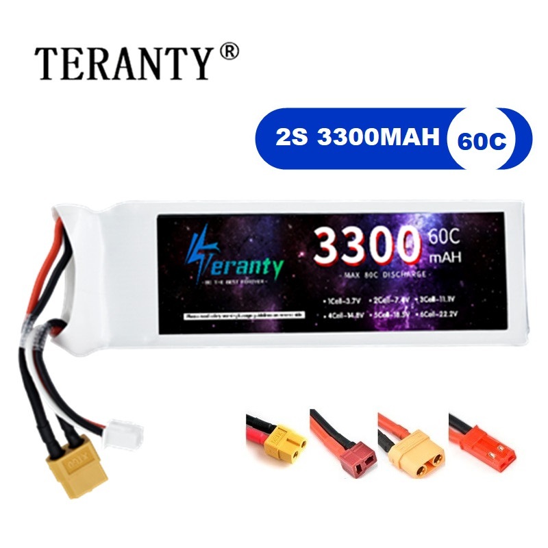 Drone Battery Lipo - 2S 7.4V LiPo Battery 3300mAh 60C