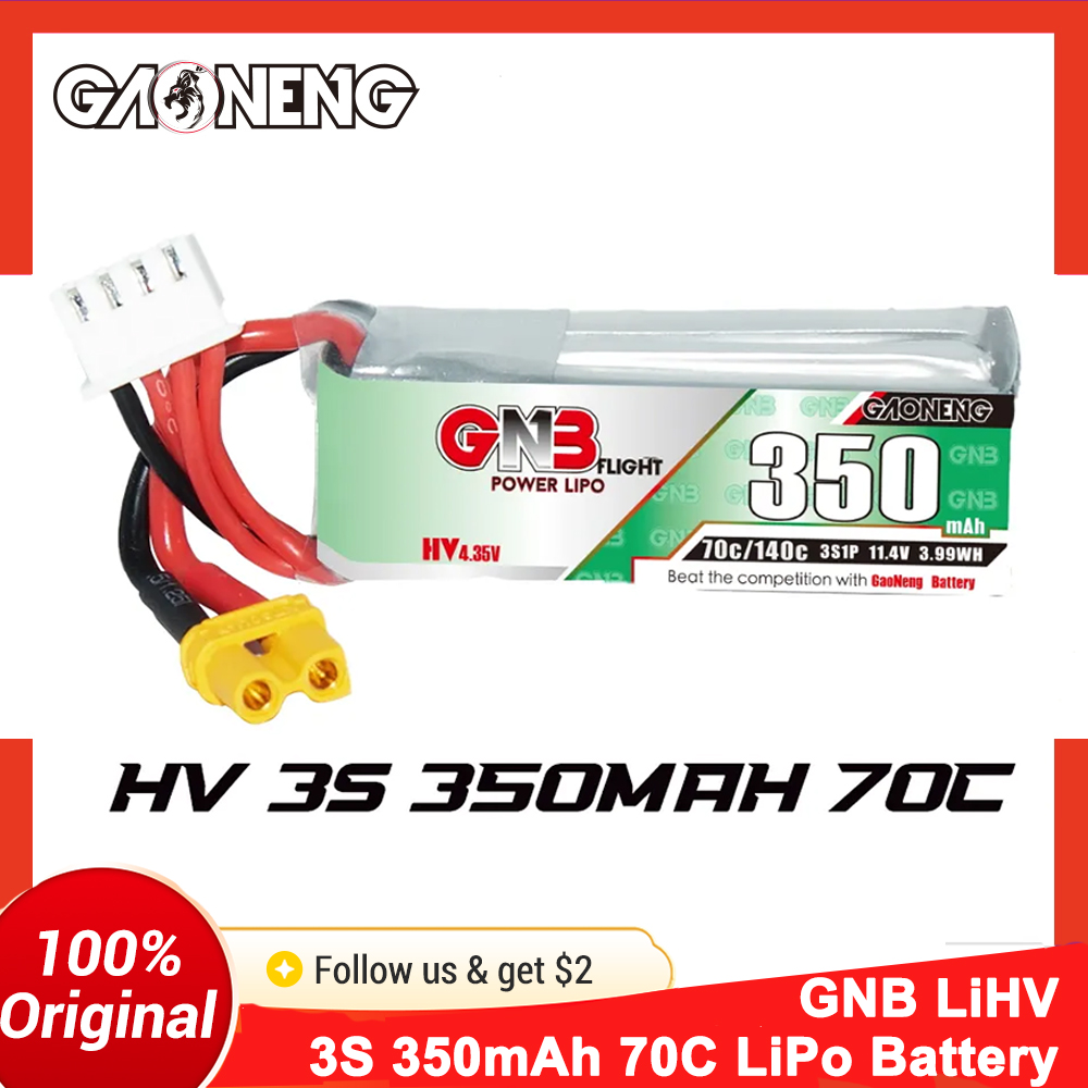 Gaoneng GNB 350mAh 3S 70C LiPo - đánh giá và giá Drone Battery Li-Ion