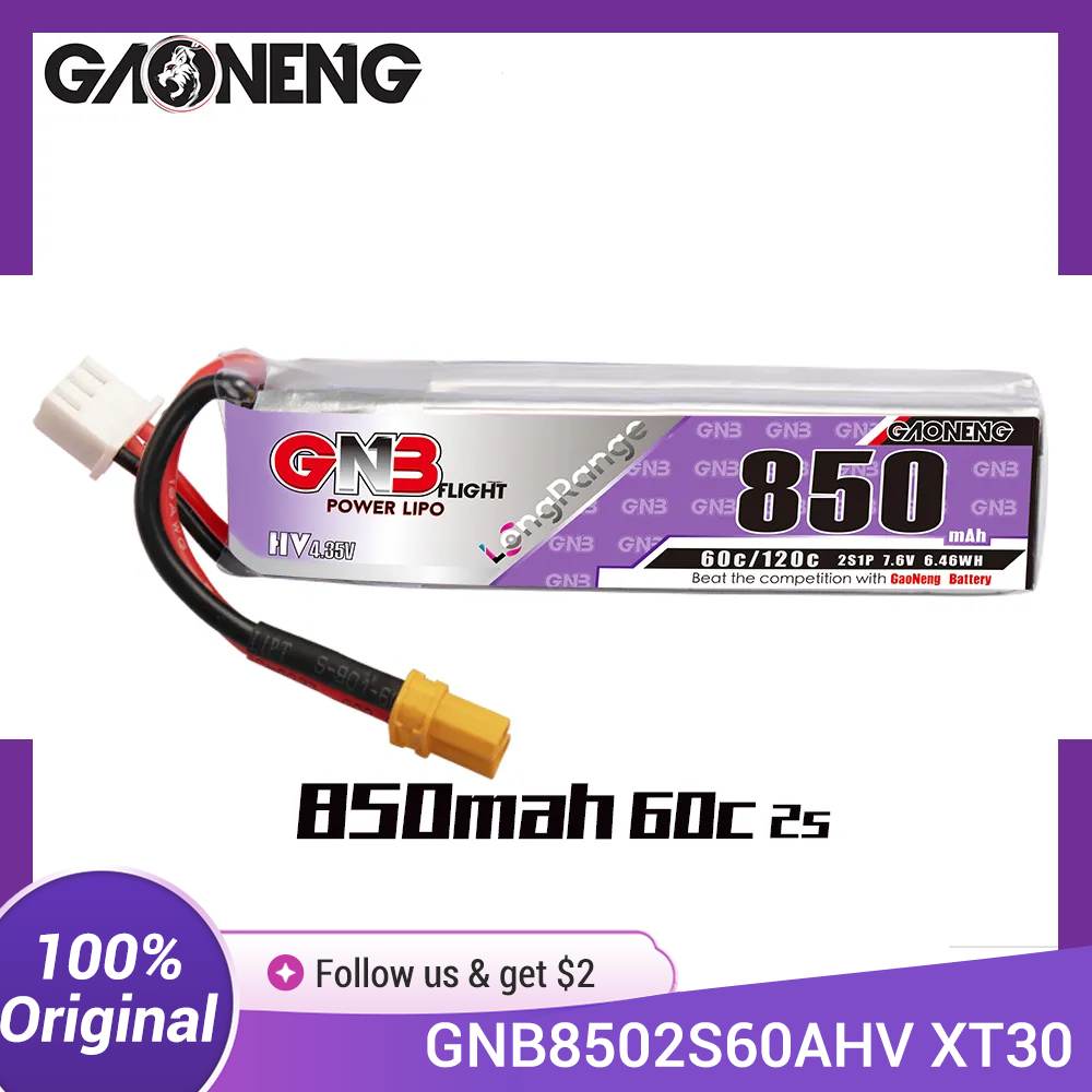 GAONENG GNB LiPo Battery 850mA - đánh giá và giá Drone Battery Li-Ion
